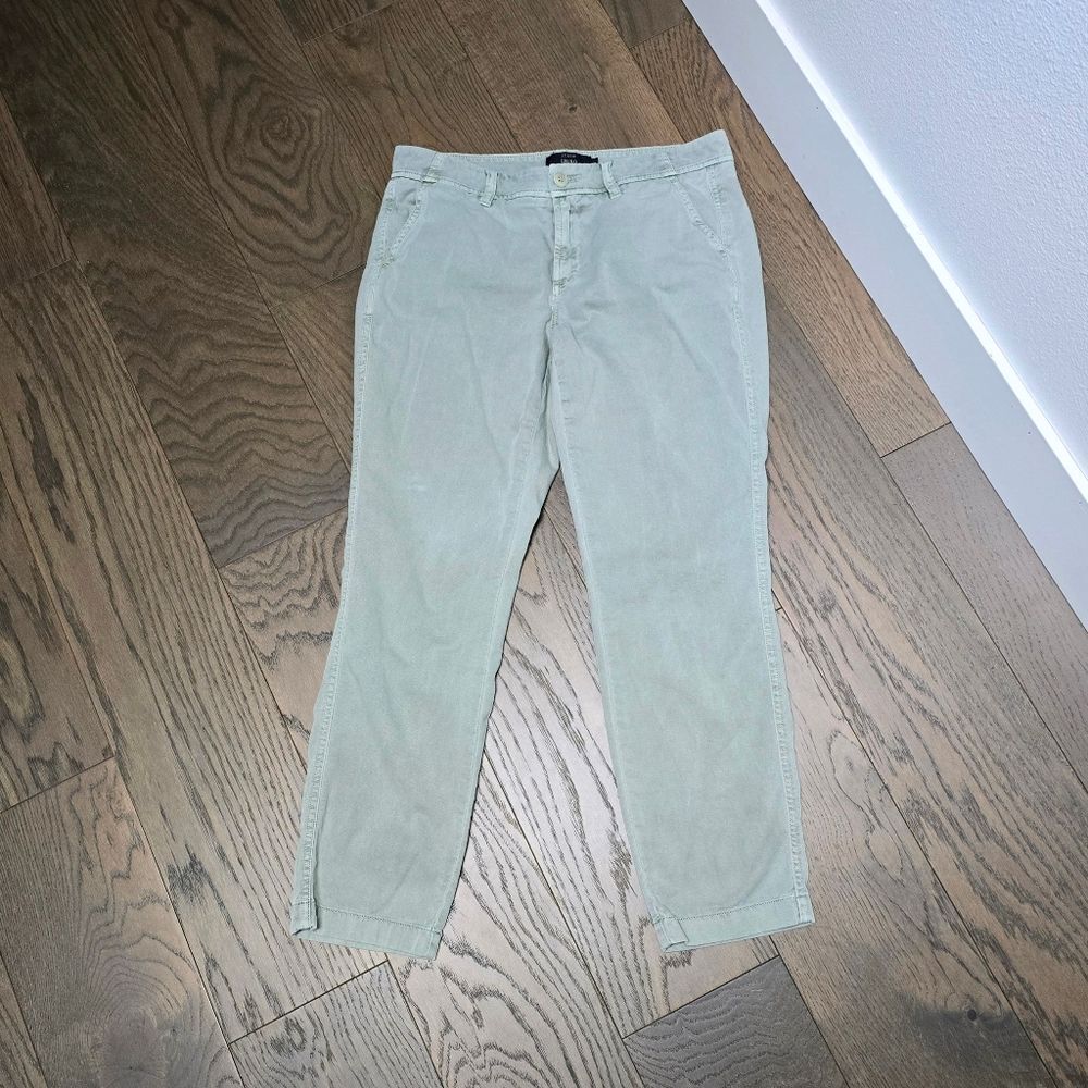 J. Crew Chino Cotton Mid Rise Pant in Sage Vintage Laurel